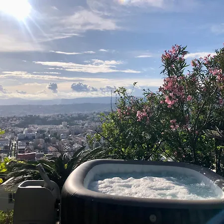 شقة Jardin Avec Jacuzzi, Vue Et Montagne, Clim & Parking نيس